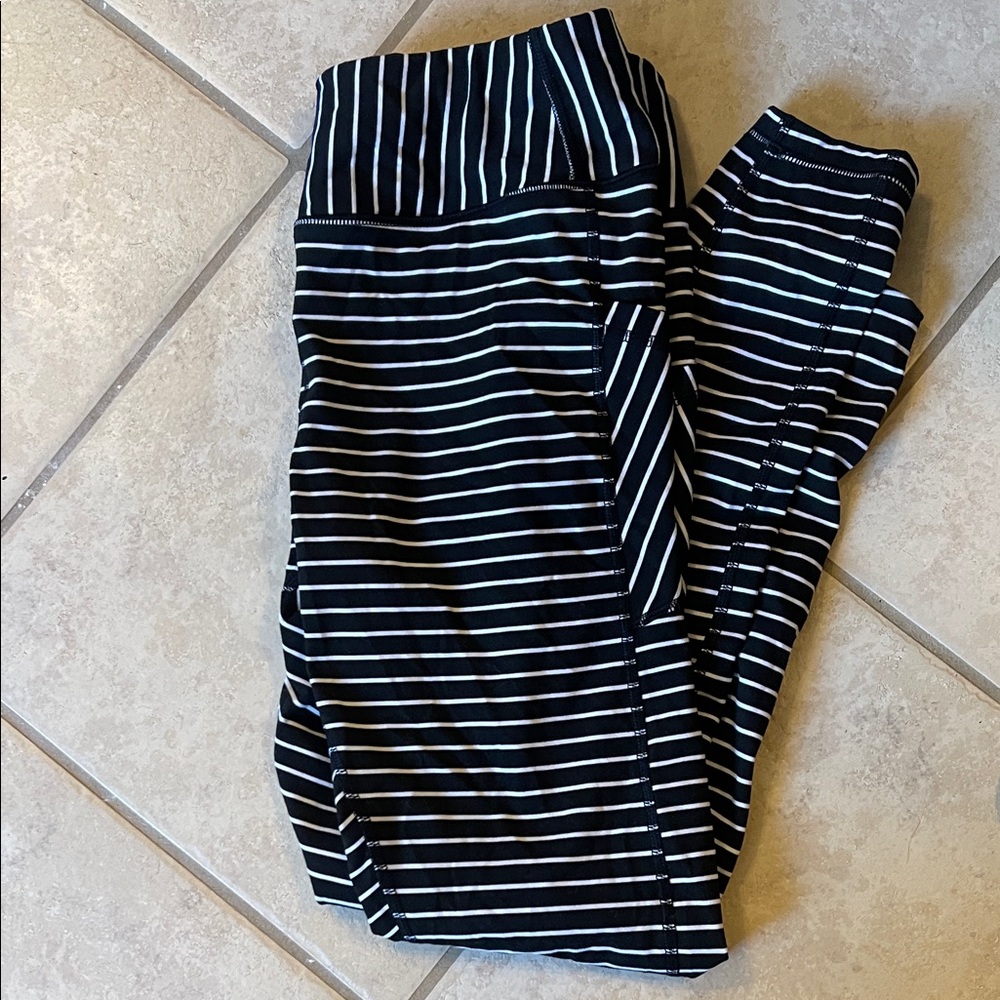 Avia Black and White Striped Activewear